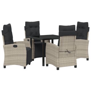 5 Tükki Aia Toidugrupp Helehall Polü Rattan