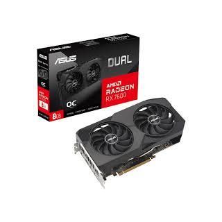 Graphics Card|ASUS|AMD Radeon RX 7600|8 GB|GDDR6|128 bit|PCIE 4.0 8x|Two and Half Slot Fansink|1xHDMI|3xDisplayPort|DUAL-RX7600-O8G-EVO