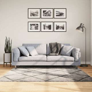 kõrge narmaga vaip PAMPLONA, beež/antratsiit 160x160 cm