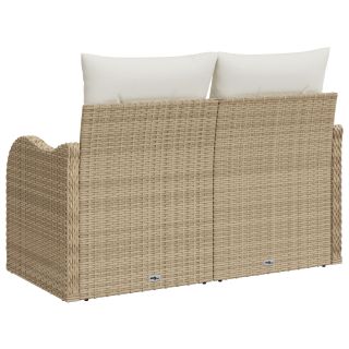 2-Kohaline Aia Sohva Patjadega Beež Polü Rattan