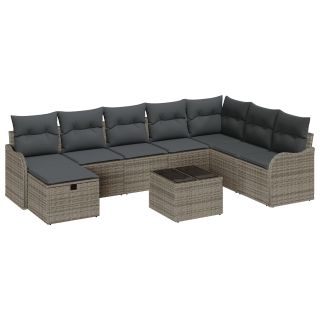 9-osaline aia diivanikomplekt koos padjadega hall polü rattan,2-kohaline aia diivan koos padjadega hall polü rattan