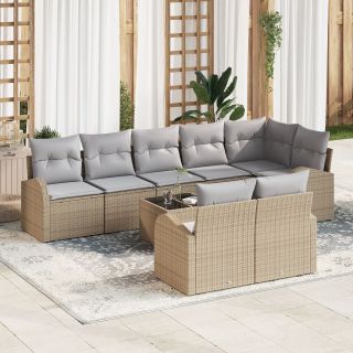 9-osaline Aedsofa Komplekt Padjadega Must Polürotang