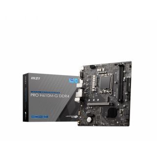 Mainboard|MSI|Intel H610|LGA1700|MicroATX|Memory DDR4|Memory slots 2|1xPCI-Express 3.0 1x|1xPCI-Express 4.0 16x|1xM.2|1x15pin D-sub|1xHDMI|1xDisplayPort|2xAudio-In|1xAudio-Out|4xUSB 2.0|2xUSB 3.2|1xPS/2|1xRJ45|PROH610M-GDDR4