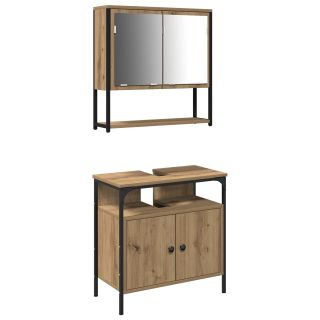 2-osaline vannitoa mööblikomplekt Artisan Oak tänapäevastatud puitu