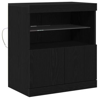 külmkapp LED-valgusega Must Pähkel 60x37x67 cm