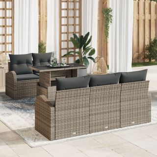 6-osaline Ai Sofa Komplekt padjatega Hall Polü Rotang