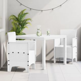 3-osaline Aiaköök Valge Polü Rattan