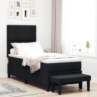 Box Spring Bed with Mattress & Bench Black 80x200 cm Fabric