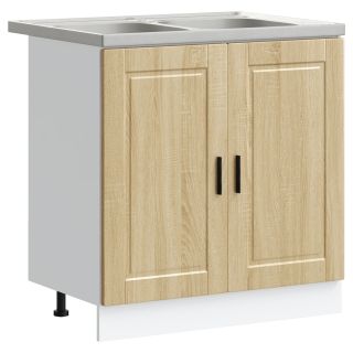 Kraanikausi Aluskapid Porto kraanikausiga Sonoma tamme 80x46x84.5 cm Tehispuit