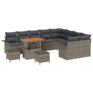 12-osaline aia diivanikomplekt koos padjadega hall polü rattan akatsiaga,3-osaline aia söögikomplekt koos padjadega hall polü rattan akatsiaga,2-kohaline aia diivan koos padjadega hall polü rattan