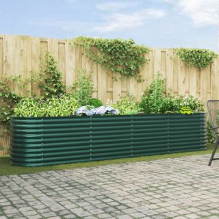 Aia tõstetud voodi, roheline, 400x80x81 cm, galvaniseeritud teras