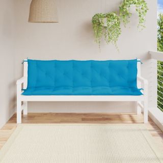 Подушки для сидения садовой скамейки 2 шт., светло-голубые, 180x50x7 см, ткань оксфорд