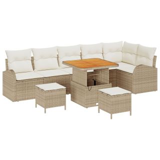 9-osaline aiadiivanikomplekt patjadega Beež Polü Rattan Akatsia,2-kohaline aiadiivan patjadega Beež Polü Rattan,3-osaline aiäri komplekt patjadega Beež Polü Rattan Akatsia