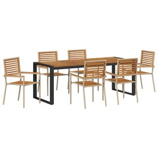 7 osaline aiakohvik beež polü rattan Acacia