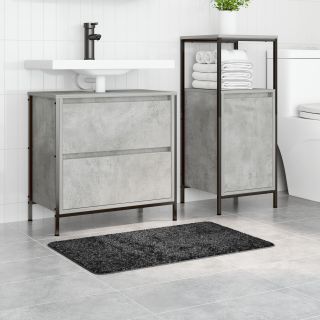 Vannitoavaip Ristkülikuline Tumehall 50x80 cm Polüpropüleen Libisemiskindel