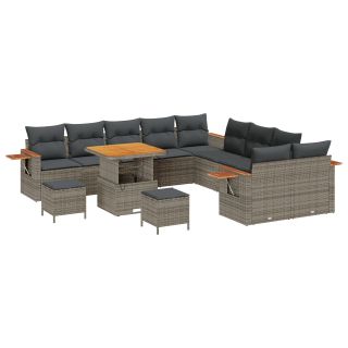 13 tükine aiadiivankomplekt padjadega Hall Polürotang Acacia,3 tükine aiatoidu komplekt padjadega Hall Polürotang Acacia