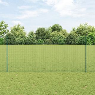 keevitatud traadi aed 5 U-postiga Roheline 1.4x10 m Teras