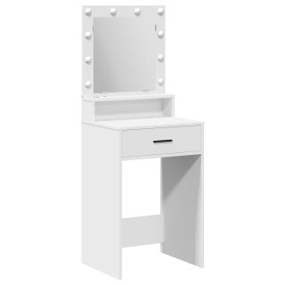 Tualettlaud LED Valgustusega Valge 50x41x135 cm
