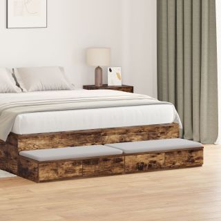 Voodi Sahtlid Suitsutatud Tamme 160x36,5x16,5 cm Tehispuit
