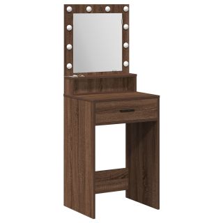 Tualettlaud LED-tuledega, Pruun Tamme, 50x41x135 cm