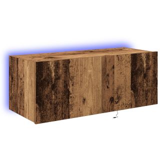 TV seinakapp LED-valgustustega vana puit 80x35x31 cm