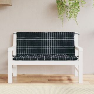 aiapingi istmepadjad 2 tk, must ruudumuster, 120 x 50 x 7 cm