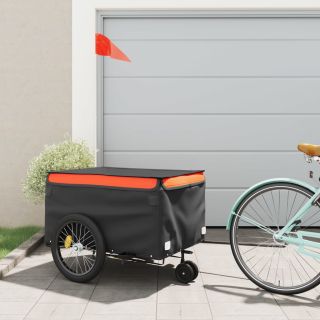 jalgratta haagis, must ja oranž, 45 kg, raud
