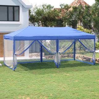 kokkupandav peotelk külgseintega, sinine, 3 x 3 m
