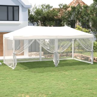 kokkupandav peotelk külgseintega, valge, 3 x 6 m