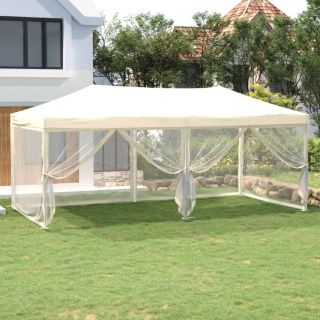 kokkupandav peotelk seintega, kreemjas, 3 x 6 m