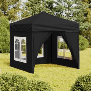 Складная палатка для вечеринок со стенками, черная, 2 x 2 м