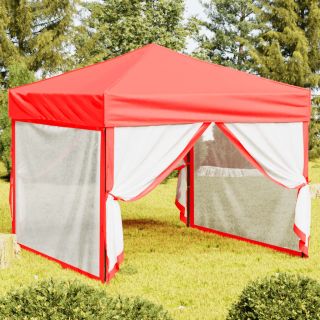kokkupandav peotelk seintega, punane, 3 x 3 m
