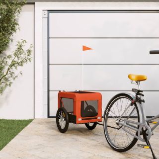 lemmiklooma ratta järelkäru, oranž ja must, oxford kangas/raud