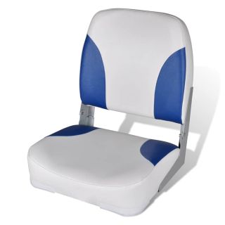 сиденье для лодки складное с синей и белой подушкой 41x36x48 см