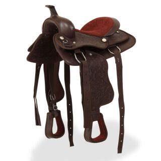 vesternsadul, valjad ja rinnarihm, nahast 33 cm, pruun