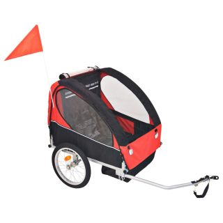laste jalgrattahaagis punane ja must, 30 kg