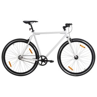 ühekäiguline jalgratas, valge ja must, 700C 59 cm