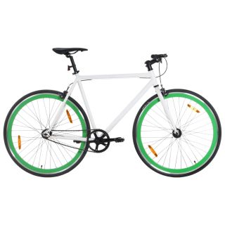 ühekäiguline jalgratas, valge ja roheline, 700C 51 cm