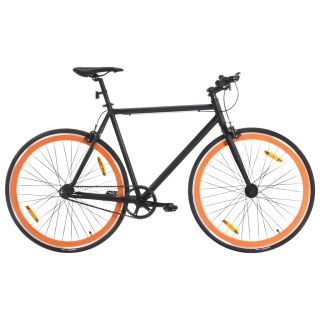 ühekäiguline jalgratas, must ja oranž, 700C 51 cm