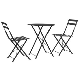 3-osaline bistrookomplekt teras, must