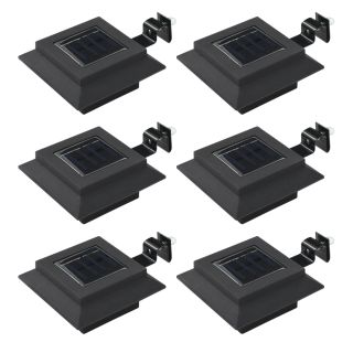 päikesepatareiga aiavalgustid 6 tk LED ruudukujuline 12 cm must