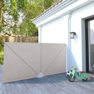 kokkupandav terrassi külgmarkiis kreemjasvalge 300 x 150 cm