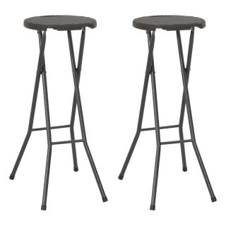 kokkupandavad baaritoolid 2 tk, HDPE  ja teras, pruun