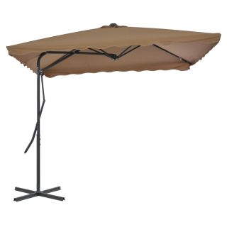 зонт от солнца со стальным стержнем, 250 x 250 см, коричневато-серый