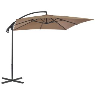 konsooldisainiga päikesevari, teraspost, 250x250 cm pruunikas