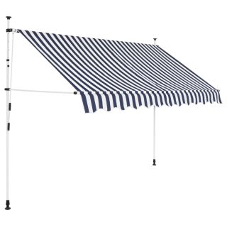 käsitsi kokkupandav varikatus, sinise-valgetriibuline, 250 cm