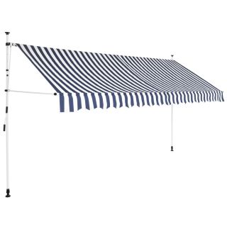kokkupandav varikatus, sinise-valgetriibuline, 400 cm