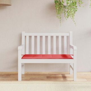 подушка для сиденья садовой скамейки, красная, 120x50x3 см, ткань оксфорд