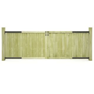 aiaväravad, 2 tk, immutatud männipuit, 300 x 100 cm