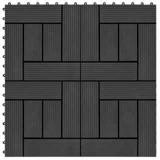 terrassiplaadid, 11 tk, WPC, 30 x 30 cm, 1 m², must